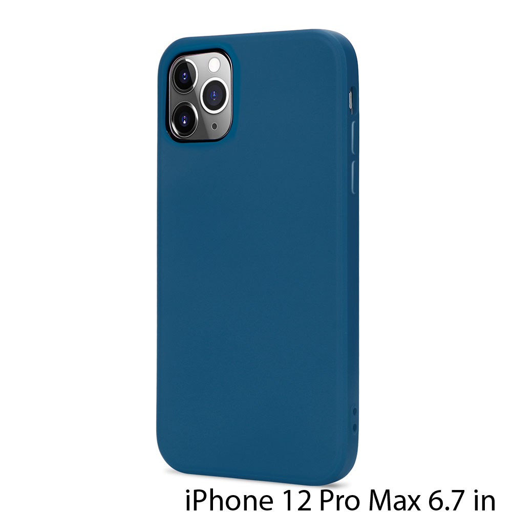 Slim Pro Silicone Full Corner Protection Case for iPHONE 12 Pro Max 6.7 inch (Navy Blue)